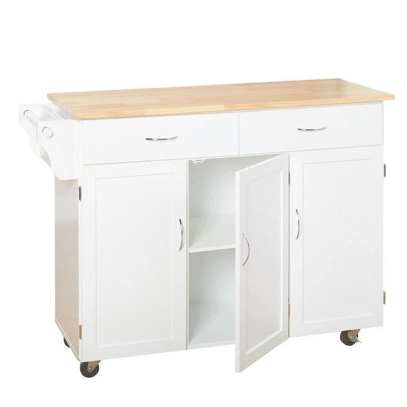 Desserte de cuisine Addie de Simple Living avec plateau en bois