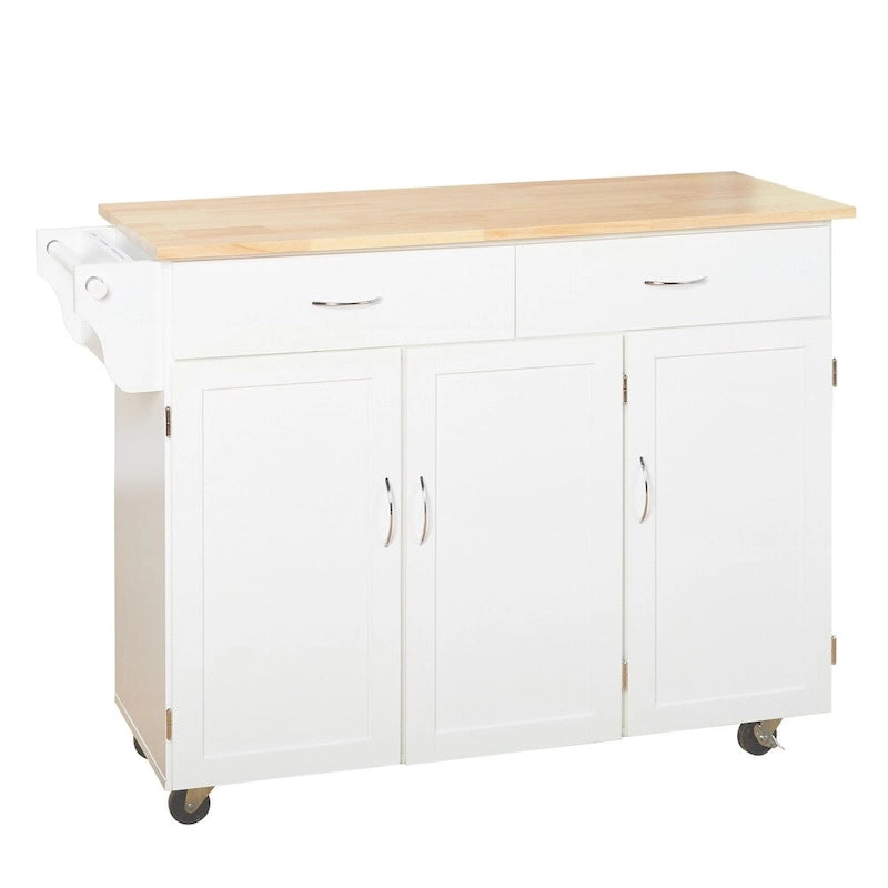 Desserte de cuisine Addie de Simple Living avec plateau en bois