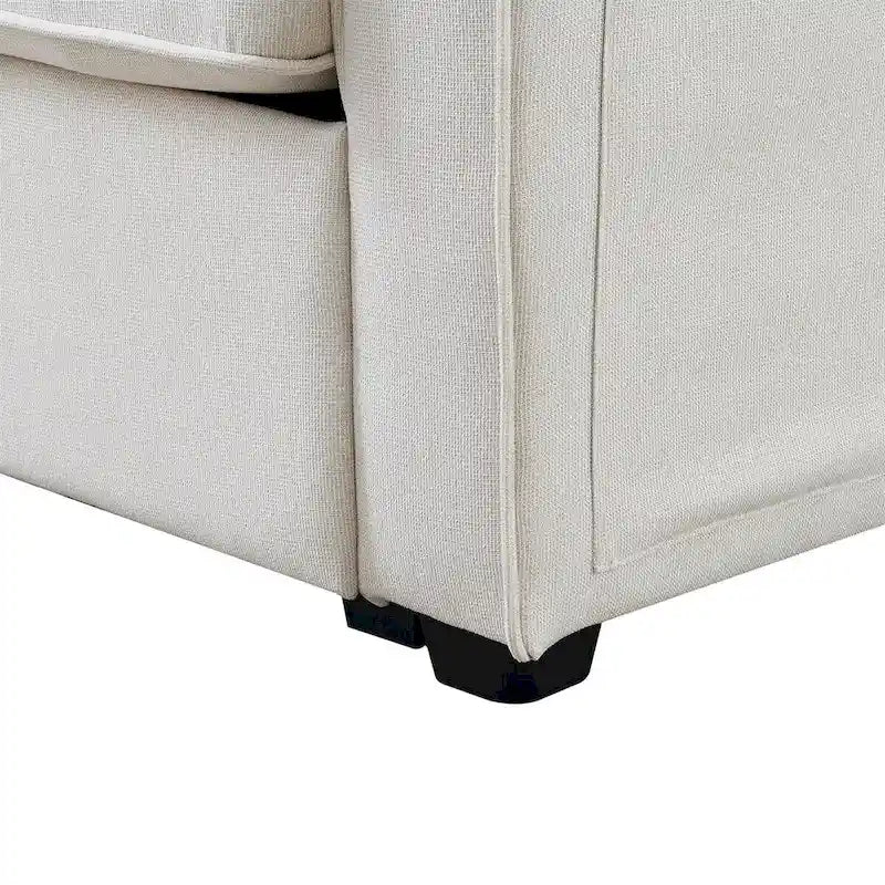 Canapé revêtu Merax 114.2 avec console, 2 porte-gobelets et 2 ports USB, avec chargement filaire ou sans fil