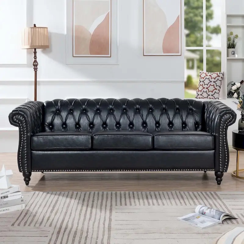Comfortable Sofa For Living Room,with tight pleated rolled arms