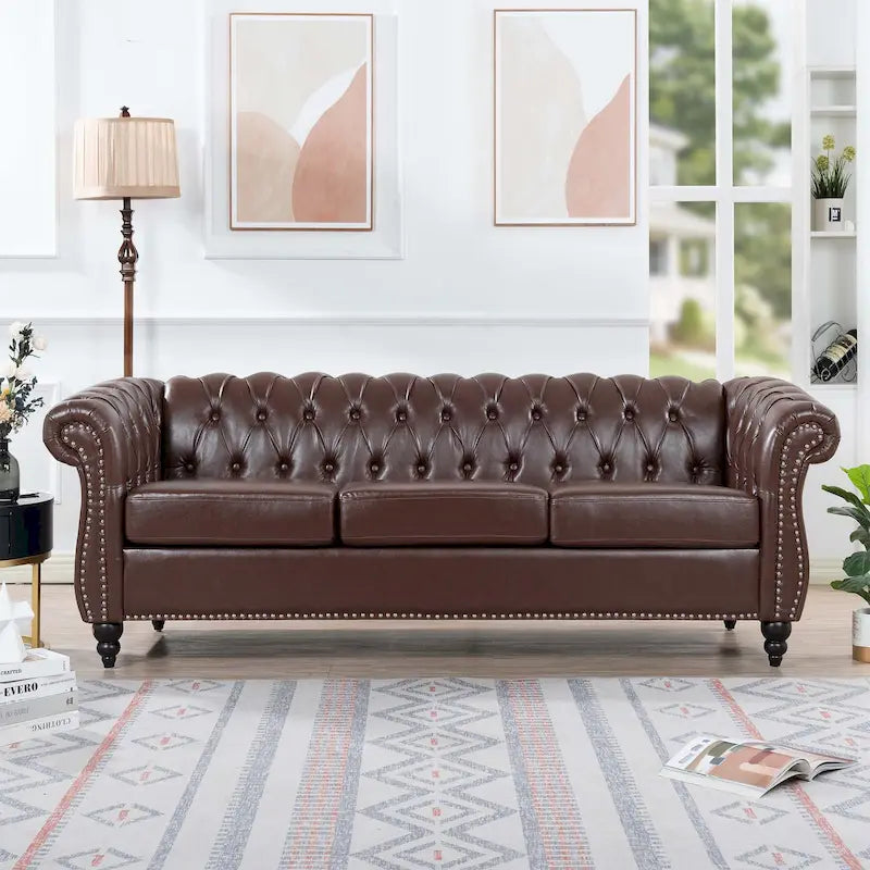 Comfortable Sofa For Living Room,with tight pleated rolled arms
