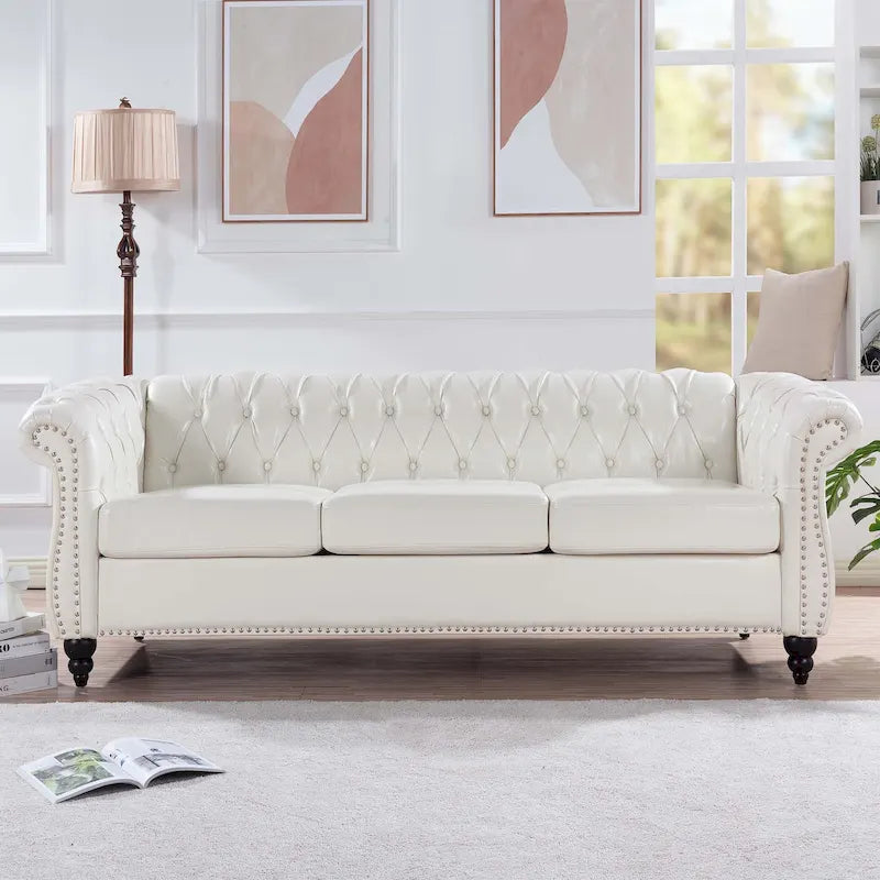 Comfortable Sofa For Living Room,with tight pleated rolled arms