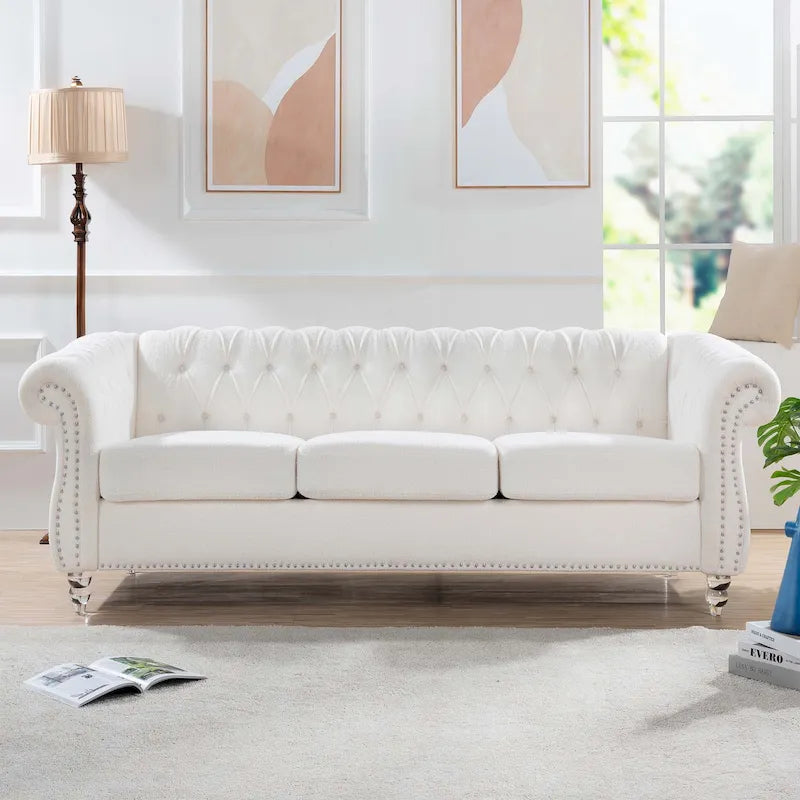 Comfortable Sofa For Living Room,with tight pleated rolled arms