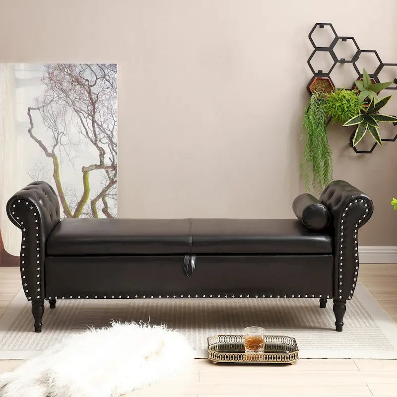 Kata Velvet Rectangular Storage Ottoman Sofa Stool Bench