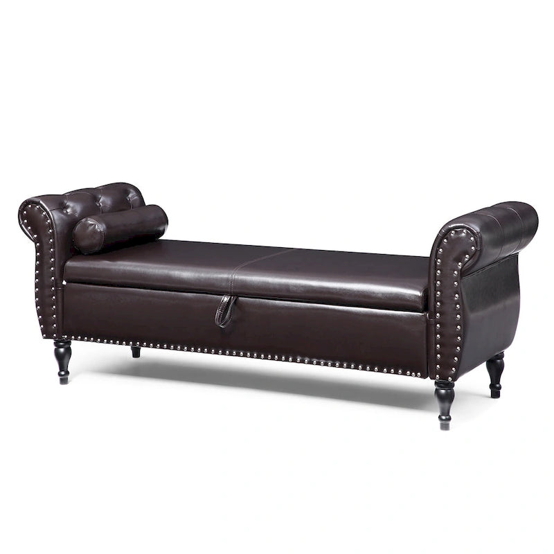 Kata Velvet Rectangular Storage Ottoman Sofa Stool Bench