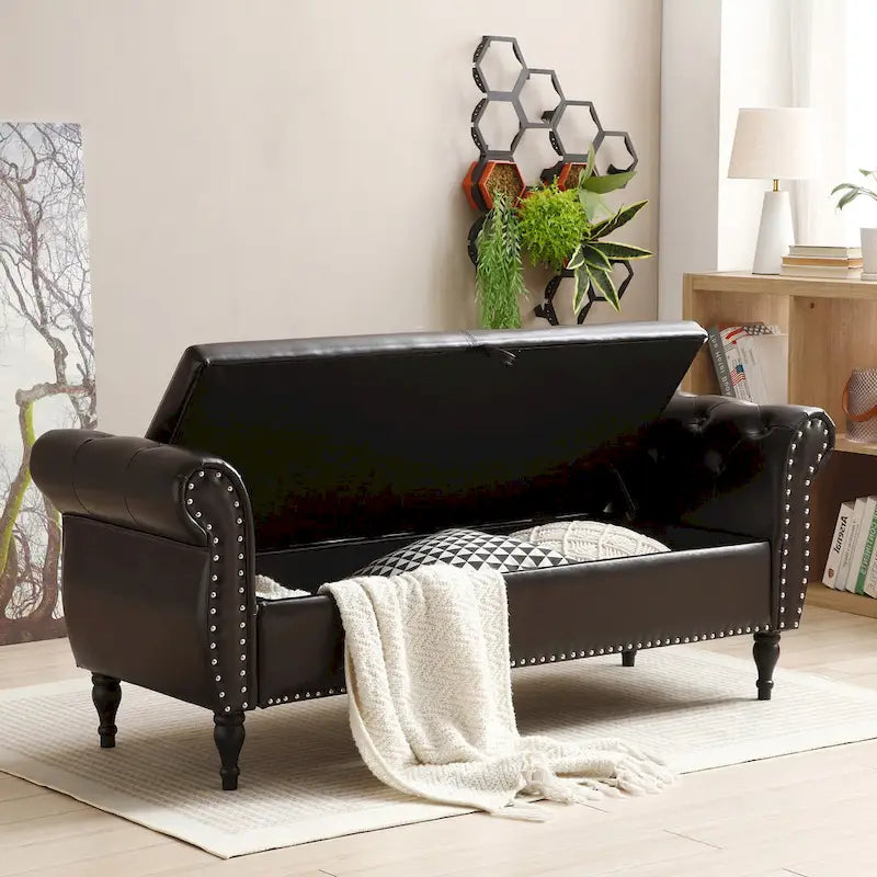 Kata Velvet Rectangular Storage Ottoman Sofa Stool Bench
