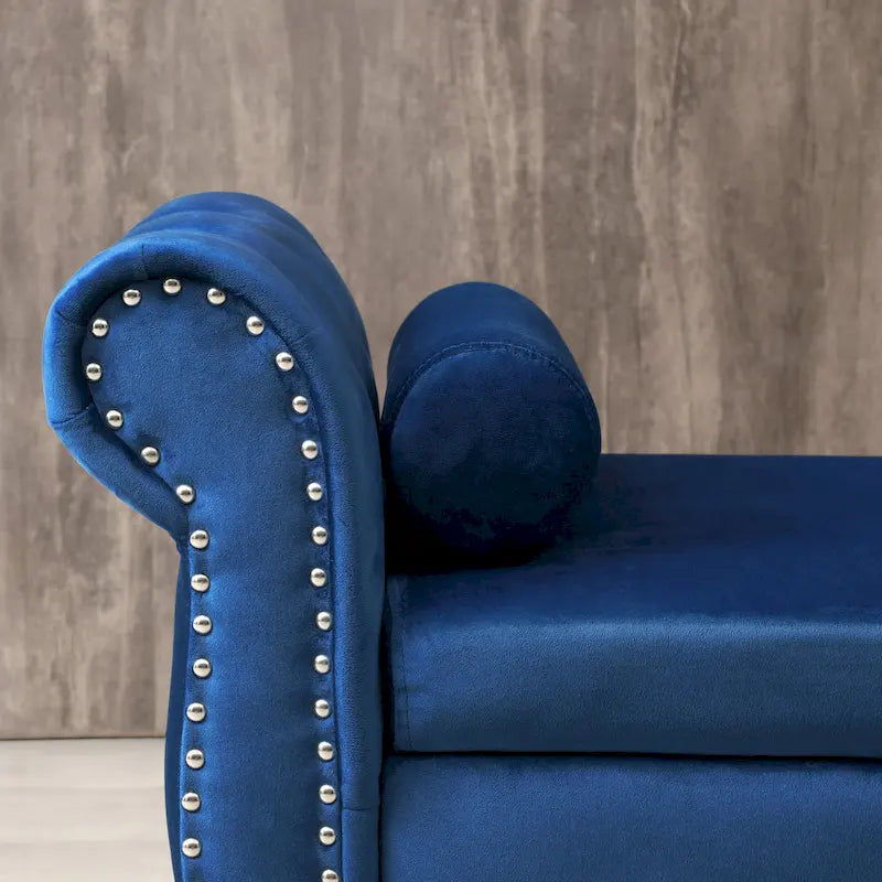 Kata Velvet Rectangular Storage Ottoman Sofa Stool Bench