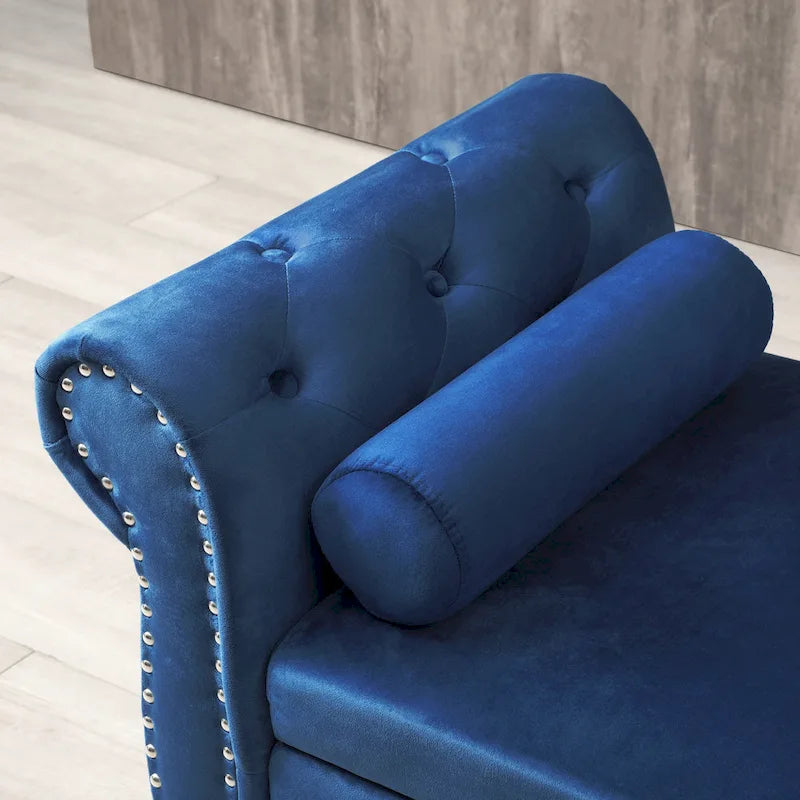 Kata Velvet Rectangular Storage Ottoman Sofa Stool Bench