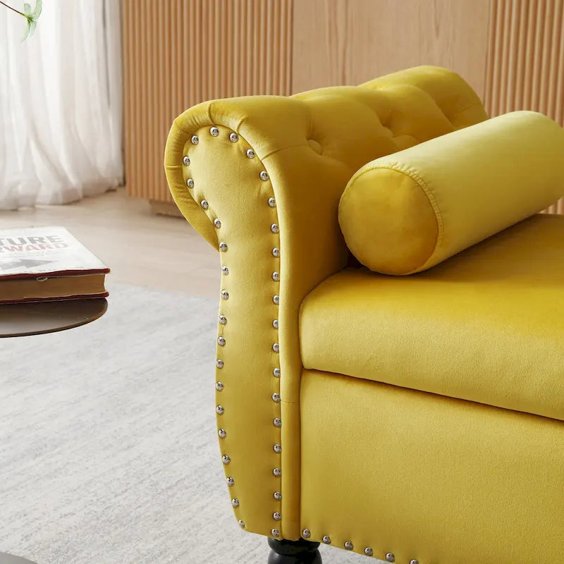Kata Velvet Rectangular Storage Ottoman Sofa Stool Bench