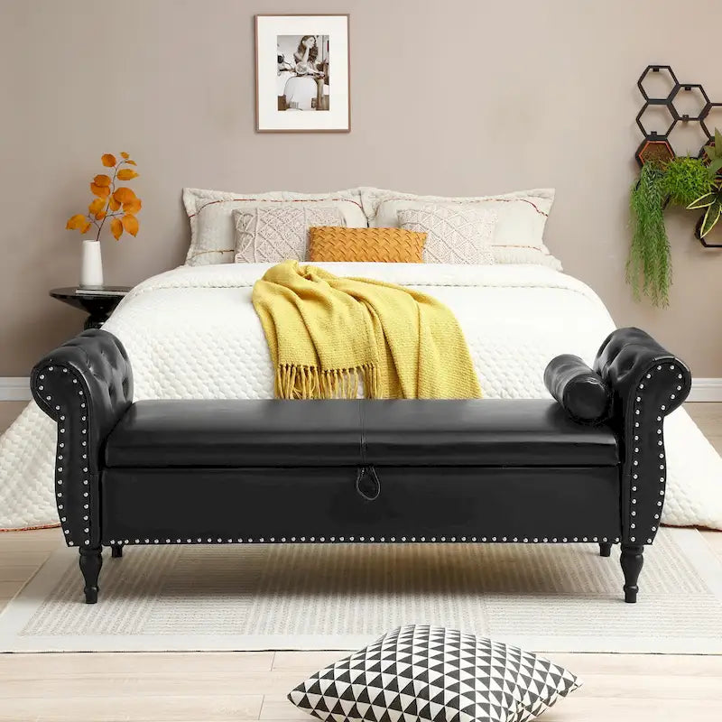 Kata Velvet Rectangular Storage Ottoman Sofa Stool Bench