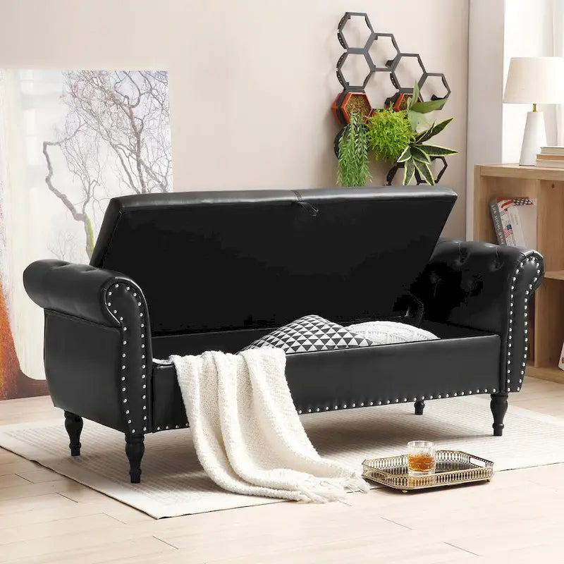Kata Velvet Rectangular Storage Ottoman Sofa Stool Bench