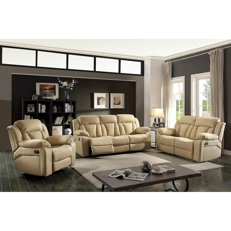 Daria rechte relaxbank van imitatieleer met uitlopende armleuningen, 85 in. B - 37L x 85W x 41H