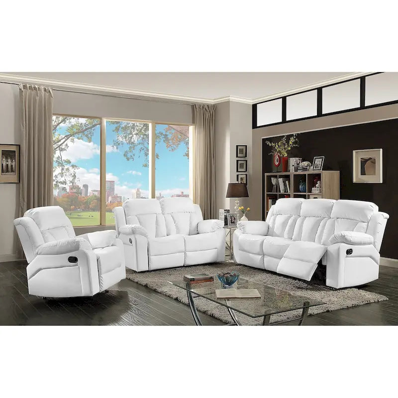 Prosta rozkładana sofa Daria 85 in. W ze sztucznej skóry i rozszerzanymi podłokietnikami — 37L x 85W x 41H
