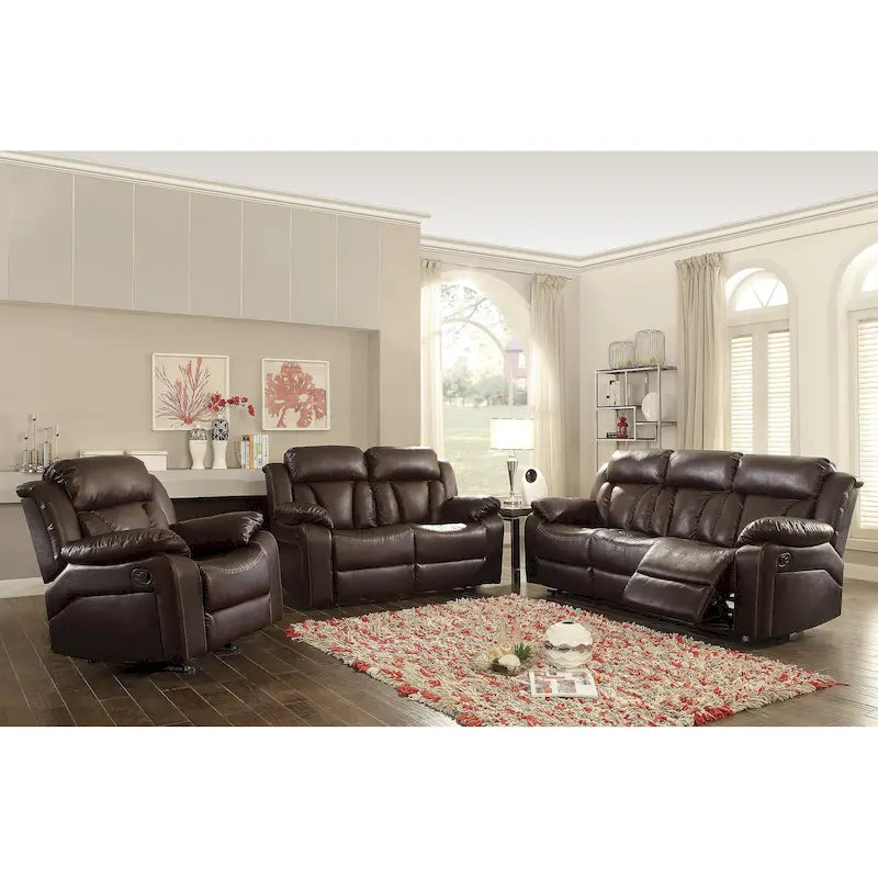 Prosta rozkładana sofa Daria 85 in. W ze sztucznej skóry i rozszerzanymi podłokietnikami — 37L x 85W x 41H