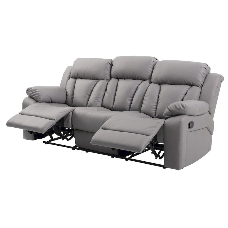 Daria rechte relaxbank van imitatieleer met uitlopende armleuningen, 85 in. B - 37L x 85W x 41H