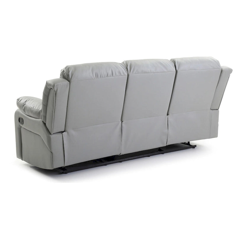 Daria rechte relaxbank van imitatieleer met uitlopende armleuningen, 85 in. B - 37L x 85W x 41H