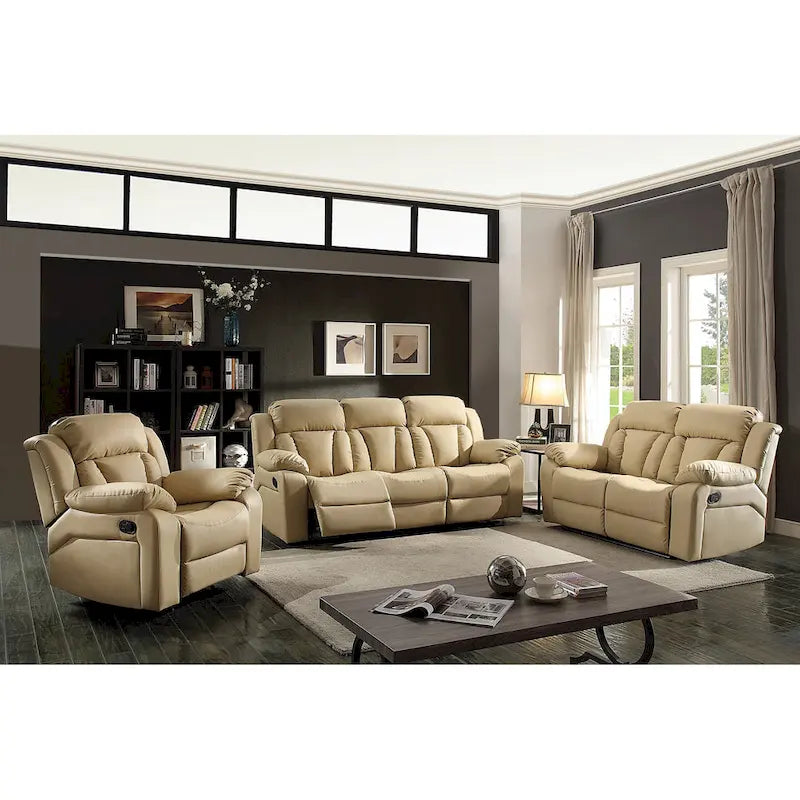 Daria rechte relaxbank van imitatieleer met uitlopende armleuningen, 85 in. B - 37L x 85W x 41H
