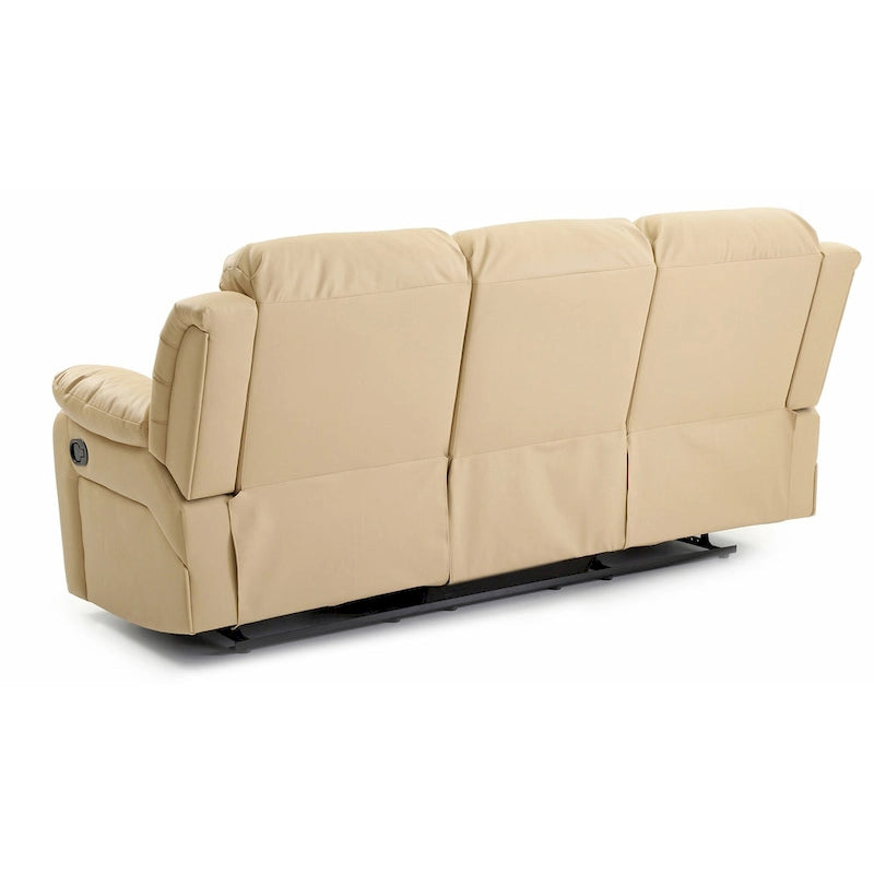 Daria rechte relaxbank van imitatieleer met uitlopende armleuningen, 85 in. B - 37L x 85W x 41H