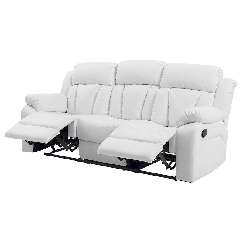 Daria rechte relaxbank van imitatieleer met uitlopende armleuningen, 85 in. B - 37L x 85W x 41H