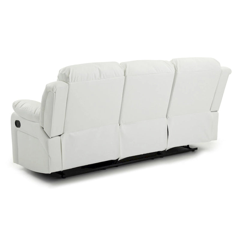 Daria rechte relaxbank van imitatieleer met uitlopende armleuningen, 85 in. B - 37L x 85W x 41H