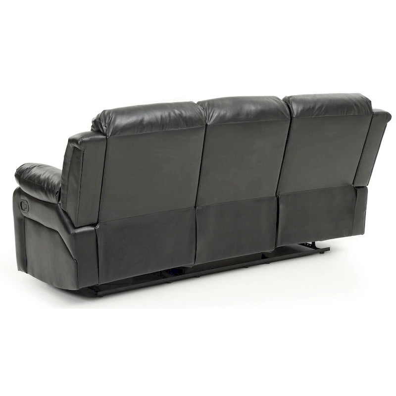 Daria rechte relaxbank van imitatieleer met uitlopende armleuningen, 85 in. B - 37L x 85W x 41H