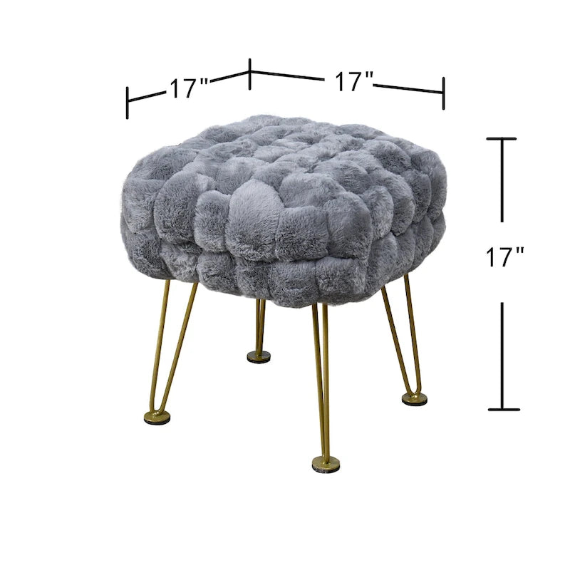 FoxFauxFur Pouf Stool