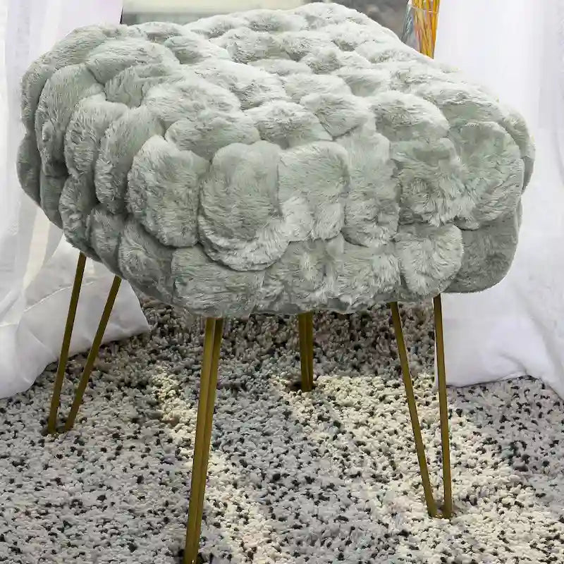 FoxFauxFur Pouf Stool