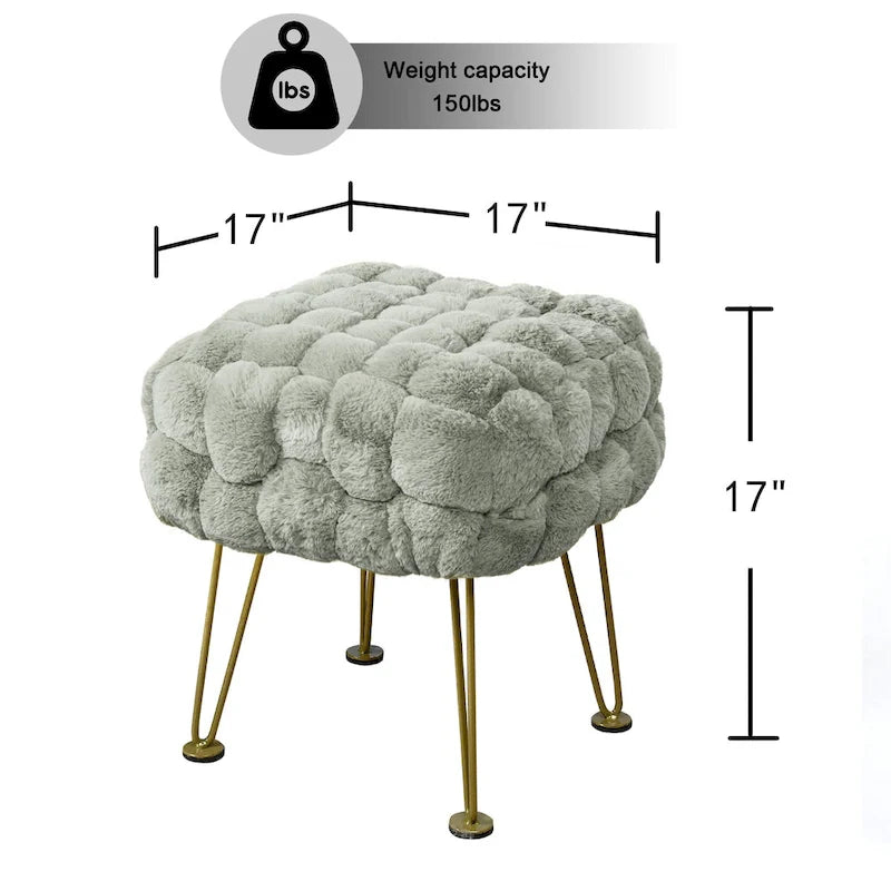 FoxFauxFur Pouf Stool