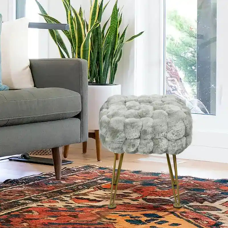 FoxFauxFur Pouf Stool