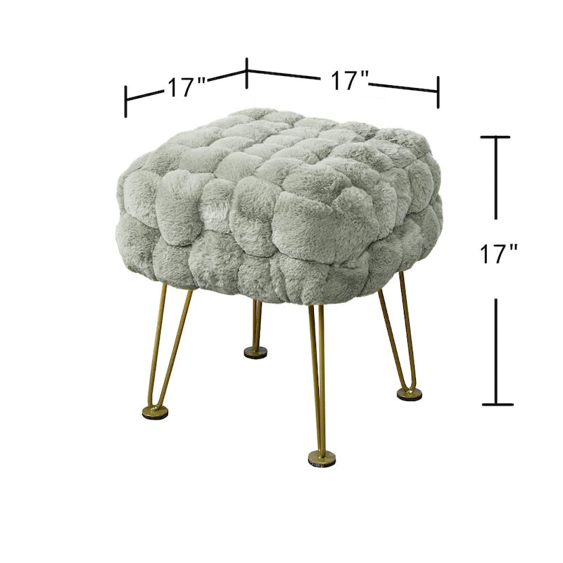 FoxFauxFur Pouf Stool