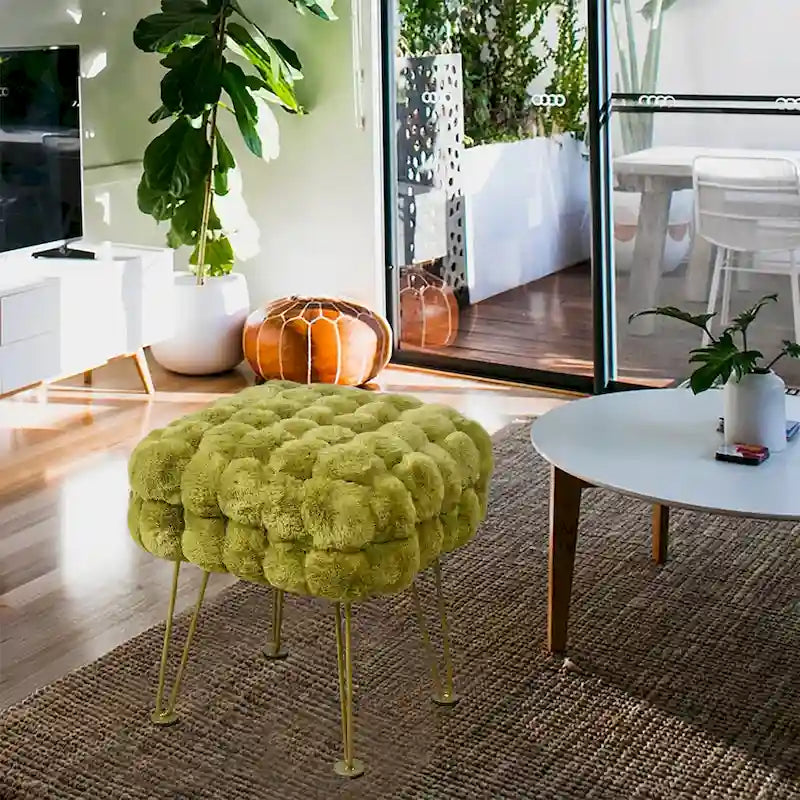 FoxFauxFur Pouf Stool