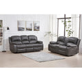 Betsy Furniture 2 részes, ragasztott bőr borítású, motorosan dönthető nappali garnitúra: kanapé és kétszemélyes kanapé