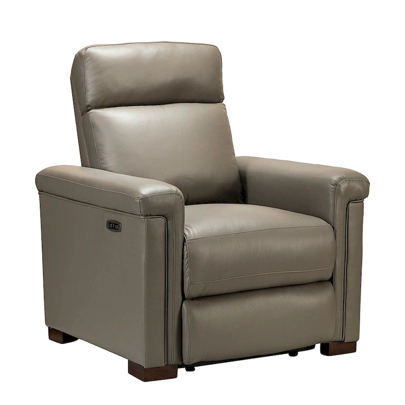 Fauteuil inclinable électrique Alicia de 34,65 pouces de largeur, classique contemporain en cuir véritable avec port USB (ensemble de 2)