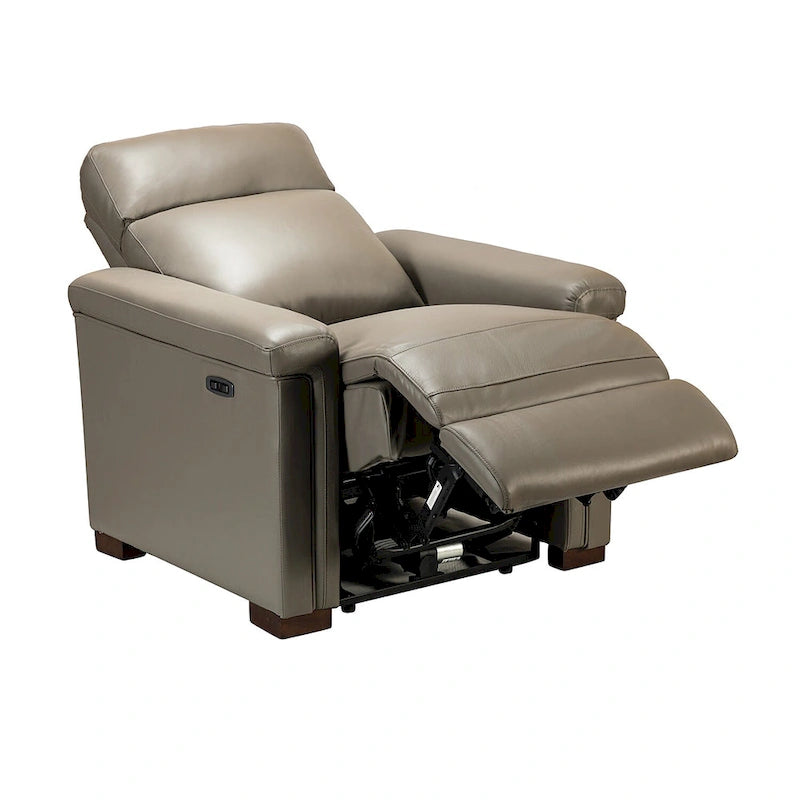 Fauteuil inclinable électrique Alicia de 34,65 pouces de largeur, classique contemporain en cuir véritable avec port USB (ensemble de 2)