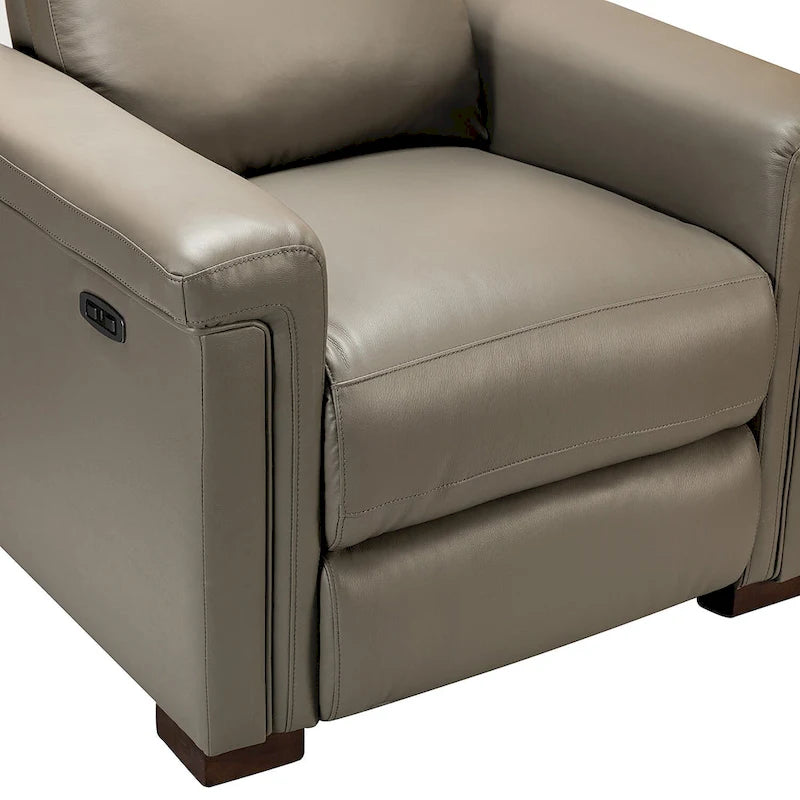 Fauteuil inclinable électrique Alicia de 34,65 pouces de largeur, classique contemporain en cuir véritable avec port USB (ensemble de 2)