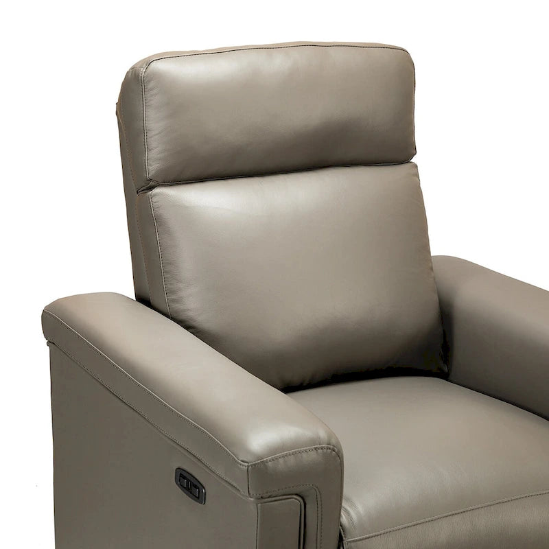 Fauteuil inclinable électrique Alicia de 34,65 pouces de largeur, classique contemporain en cuir véritable avec port USB (ensemble de 2)