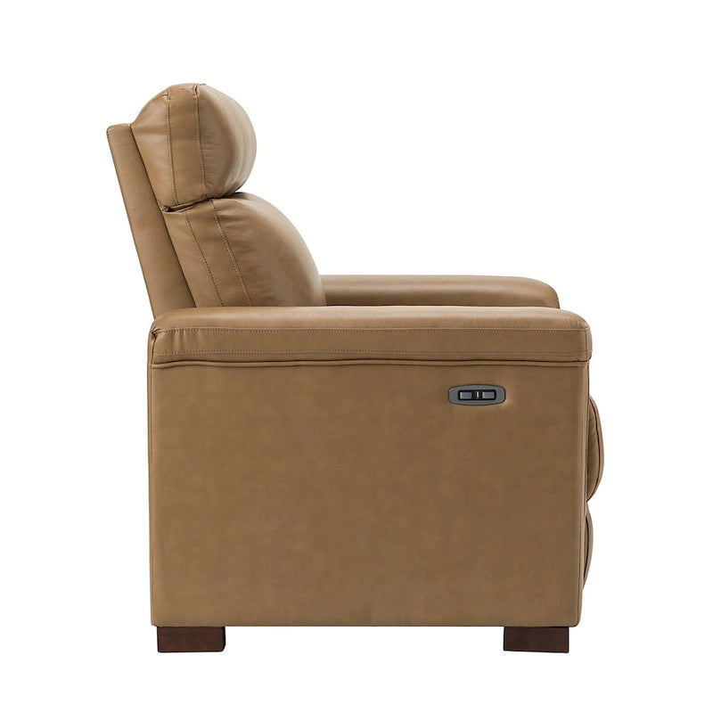 Fauteuil inclinable électrique Alicia de 34,65 pouces de largeur, classique contemporain en cuir véritable avec port USB (ensemble de 2)