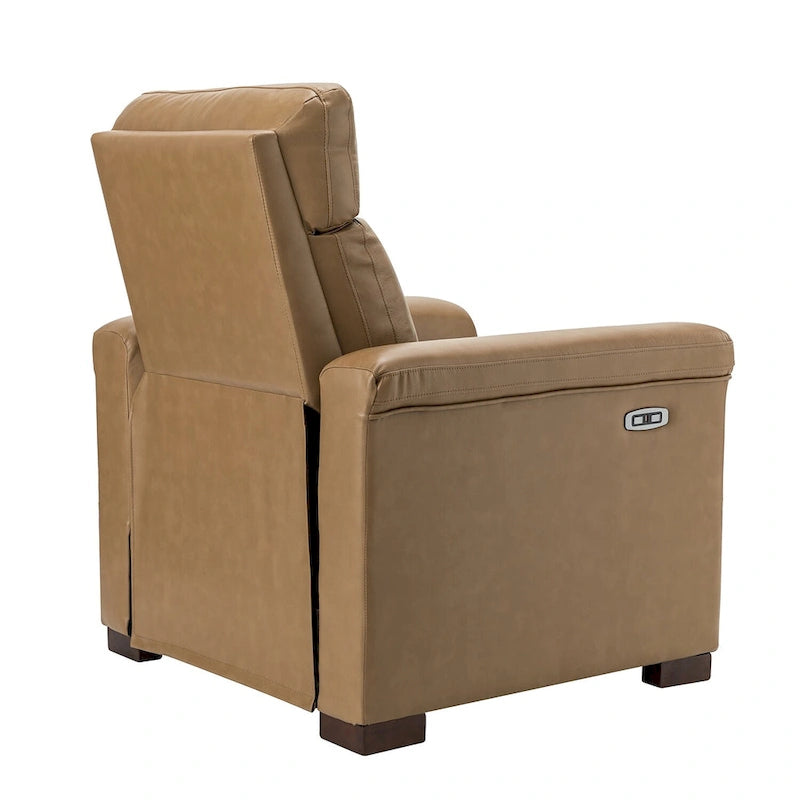 Fauteuil inclinable électrique Alicia de 34,65 pouces de largeur, classique contemporain en cuir véritable avec port USB (ensemble de 2)