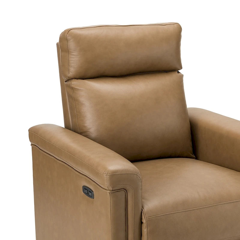 Fauteuil inclinable électrique Alicia de 34,65 pouces de largeur, classique contemporain en cuir véritable avec port USB (ensemble de 2)