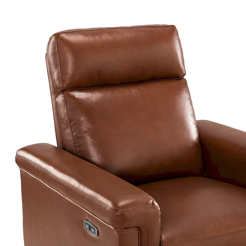 Fauteuil inclinable électrique Alicia de 34,65 pouces de largeur, classique contemporain en cuir véritable avec port USB (ensemble de 2)