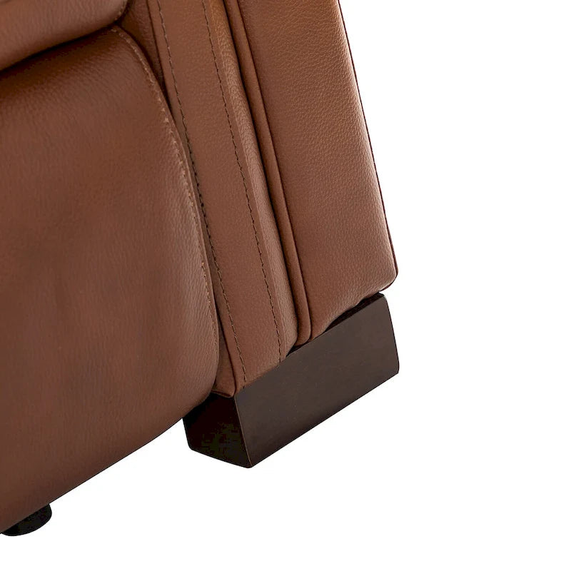 Fauteuil inclinable électrique Alicia de 34,65 pouces de largeur, classique contemporain en cuir véritable avec port USB (ensemble de 2)