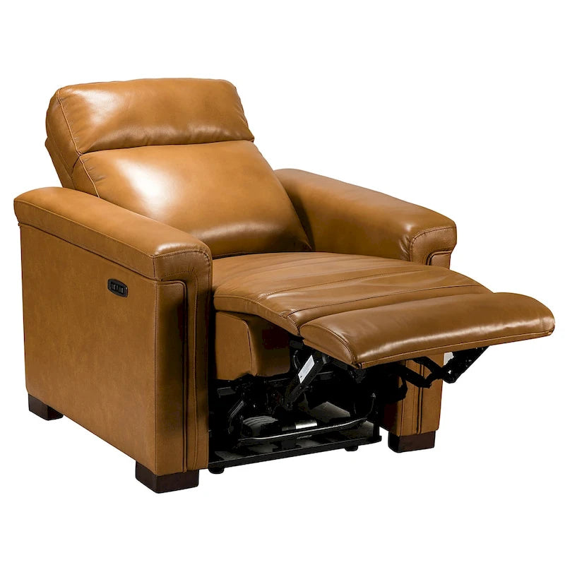 Fauteuil inclinable électrique Alicia de 34,65 pouces de largeur, classique contemporain en cuir véritable avec port USB (ensemble de 2)