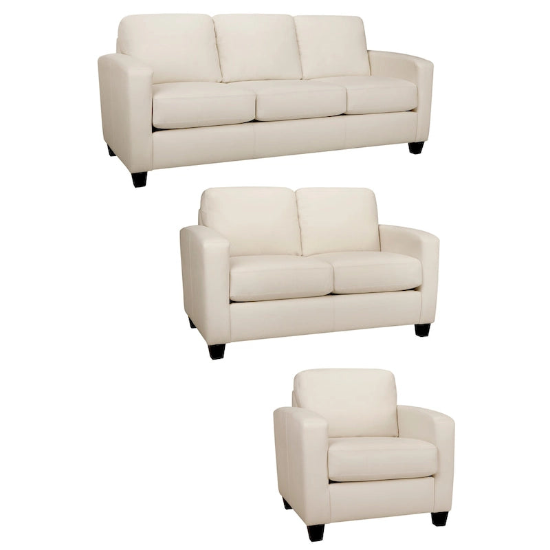 Juego de sofá, sofá de dos plazas y sillón de cuero italiano de grano superior Bryce