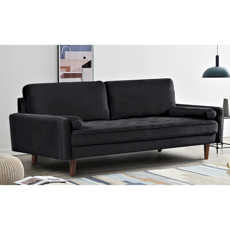 Monahan 70W Sofa mit Holzrahmen und Samtbezug sowie Knopfheftung