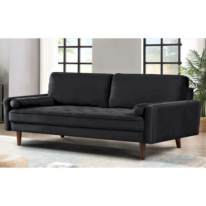 Monahan 70W Sofa mit Holzrahmen und Samtbezug sowie Knopfheftung