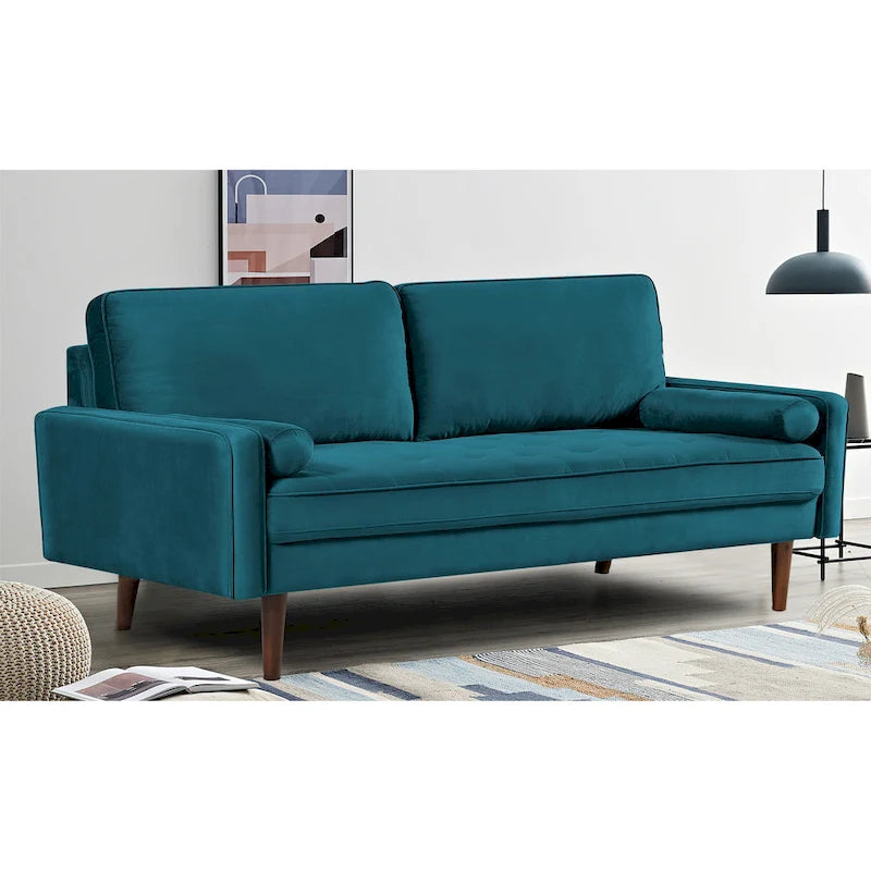Monahan 70W Sofa mit Holzrahmen und Samtbezug sowie Knopfheftung