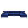 Canapé sectionnel Commix 6 pièces en velours généreusement rembourré de duvet