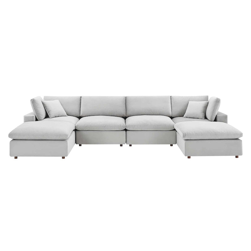 Canapé sectionnel Commix 6 pièces en velours généreusement rembourré de duvet