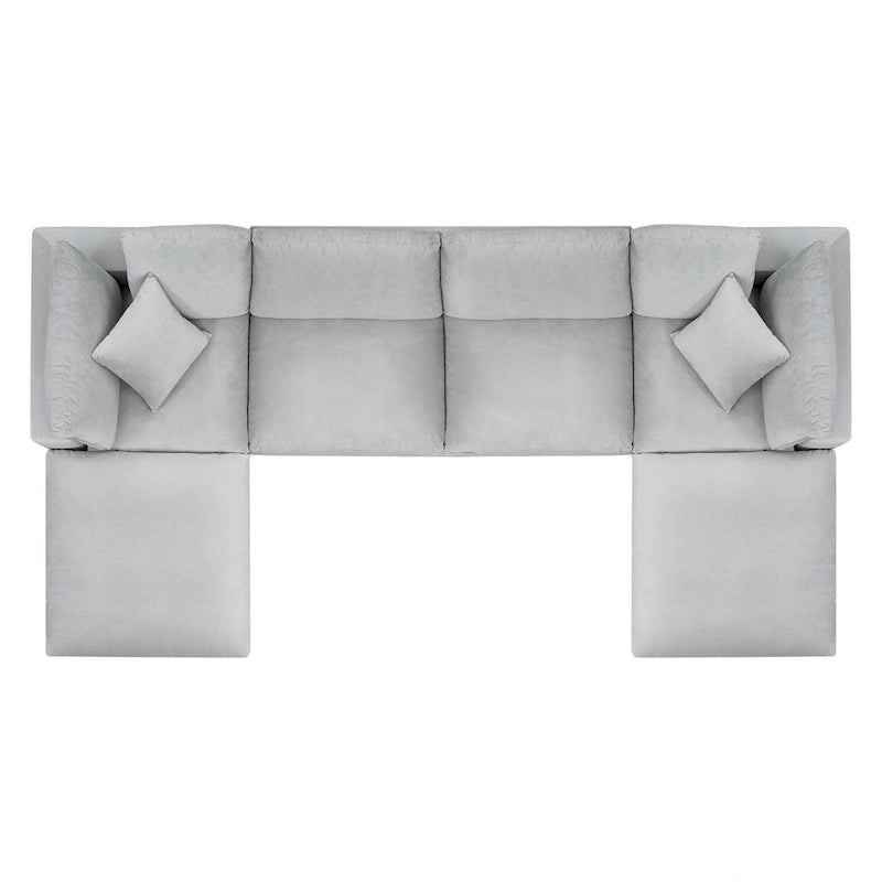 Canapé sectionnel Commix 6 pièces en velours généreusement rembourré de duvet