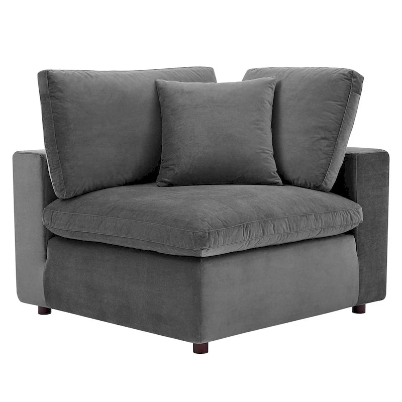 Canapé sectionnel Commix 6 pièces en velours généreusement rembourré de duvet